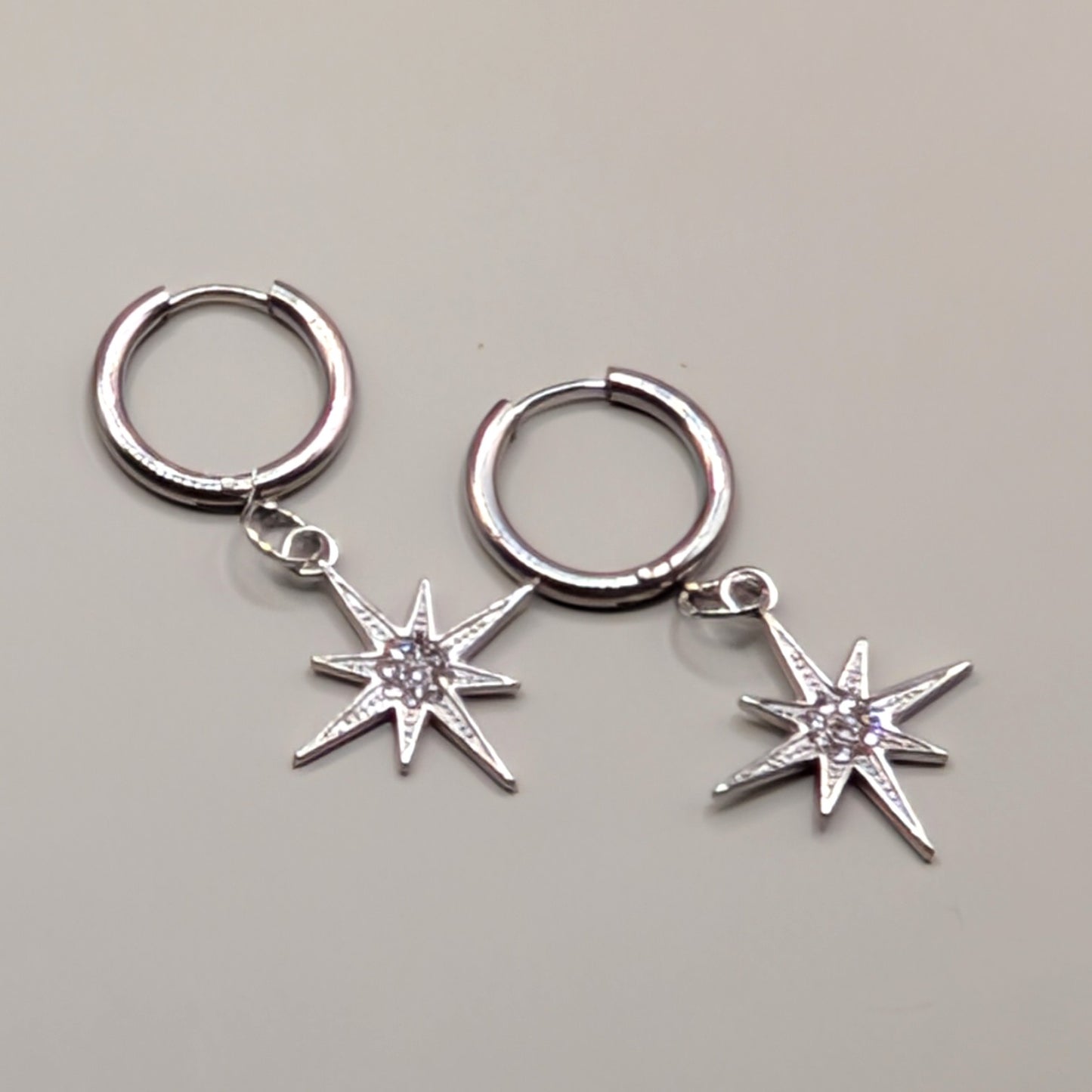 Silver Polar Star Earrings