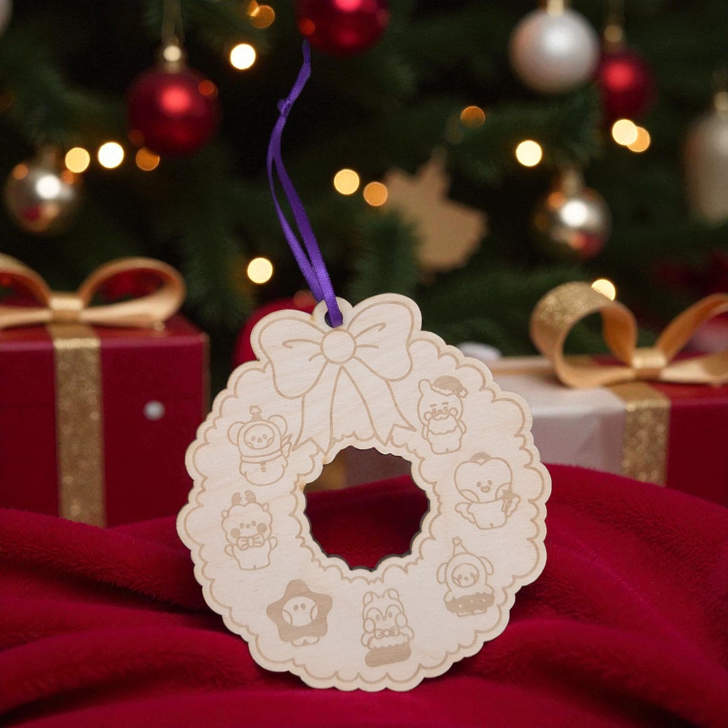 BT21 Christmas Wreath Ornament