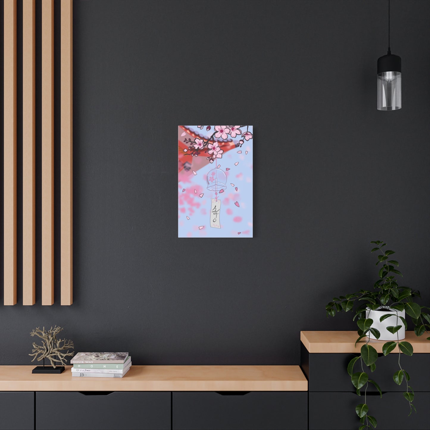 Cherry Blossom Wind Chime Matte Canvas Print