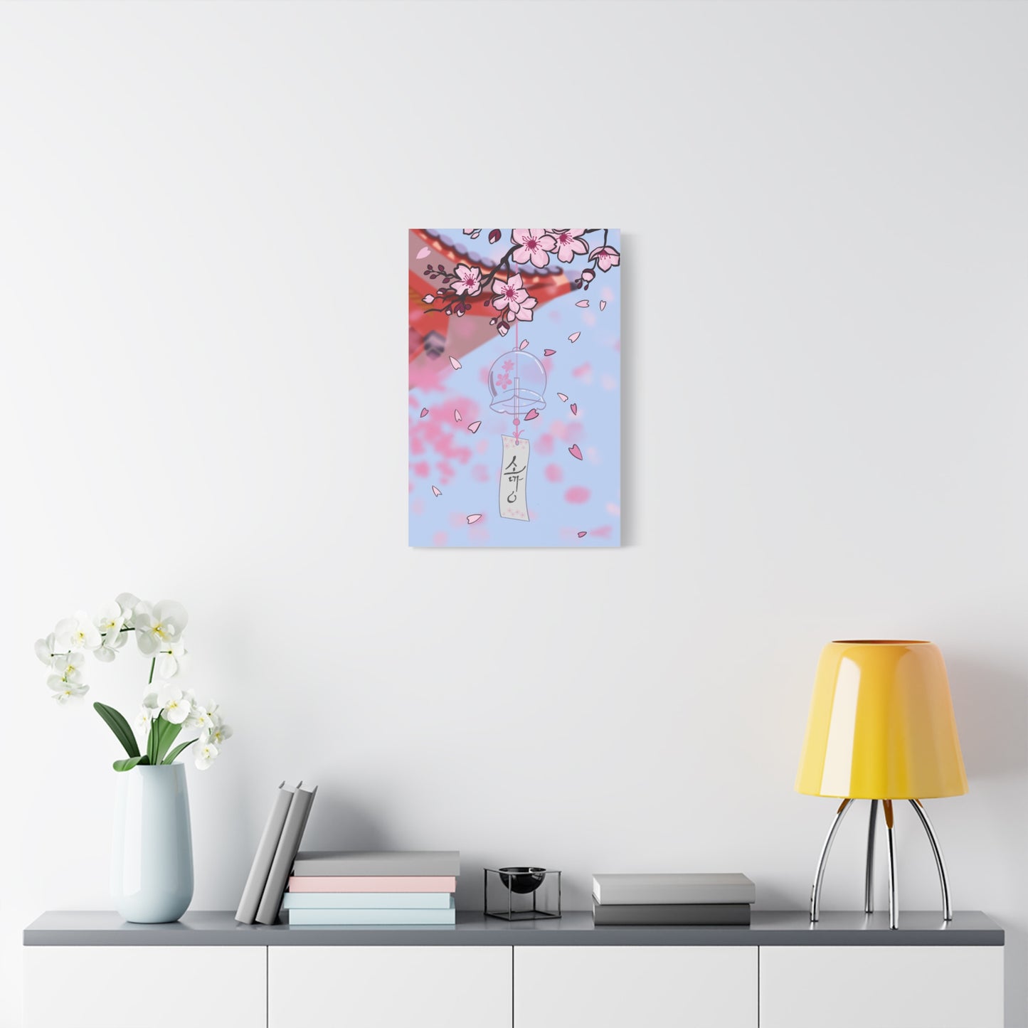 Cherry Blossom Wind Chime Matte Canvas Print