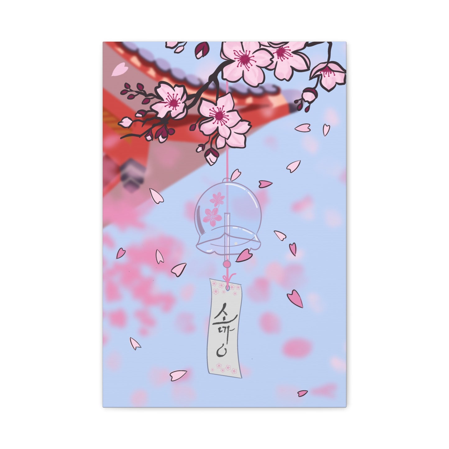 Cherry Blossom Wind Chime Matte Canvas Print