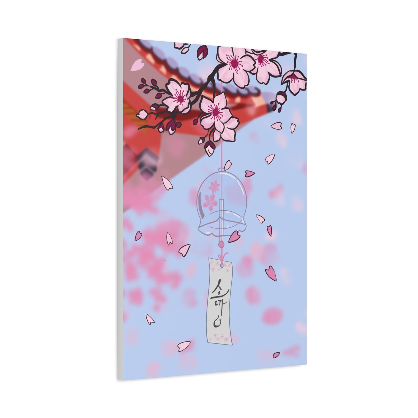 Cherry Blossom Wind Chime Matte Canvas Print