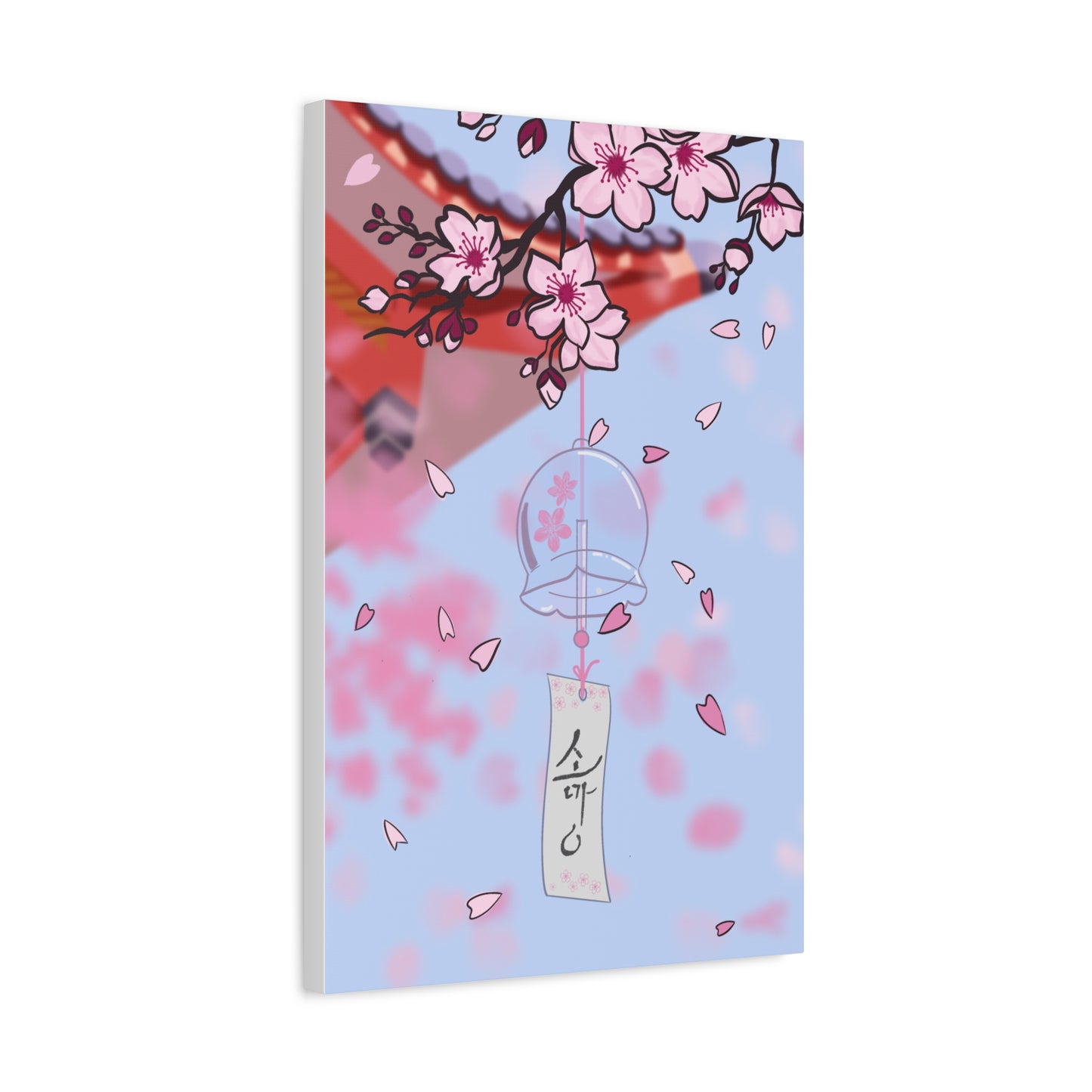 Cherry Blossom Wind Chime Matte Canvas Print
