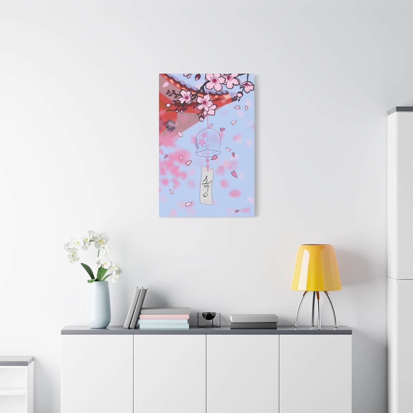Cherry Blossom Wind Chime Matte Canvas Print