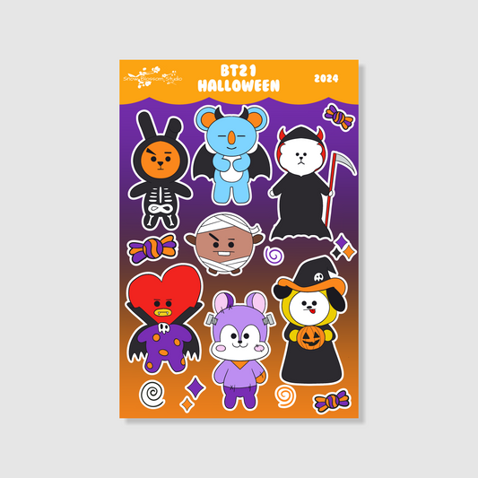 BT21 Halloween Sticker Sheet