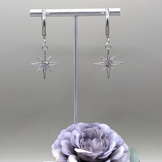 Silver Polar Star Earrings