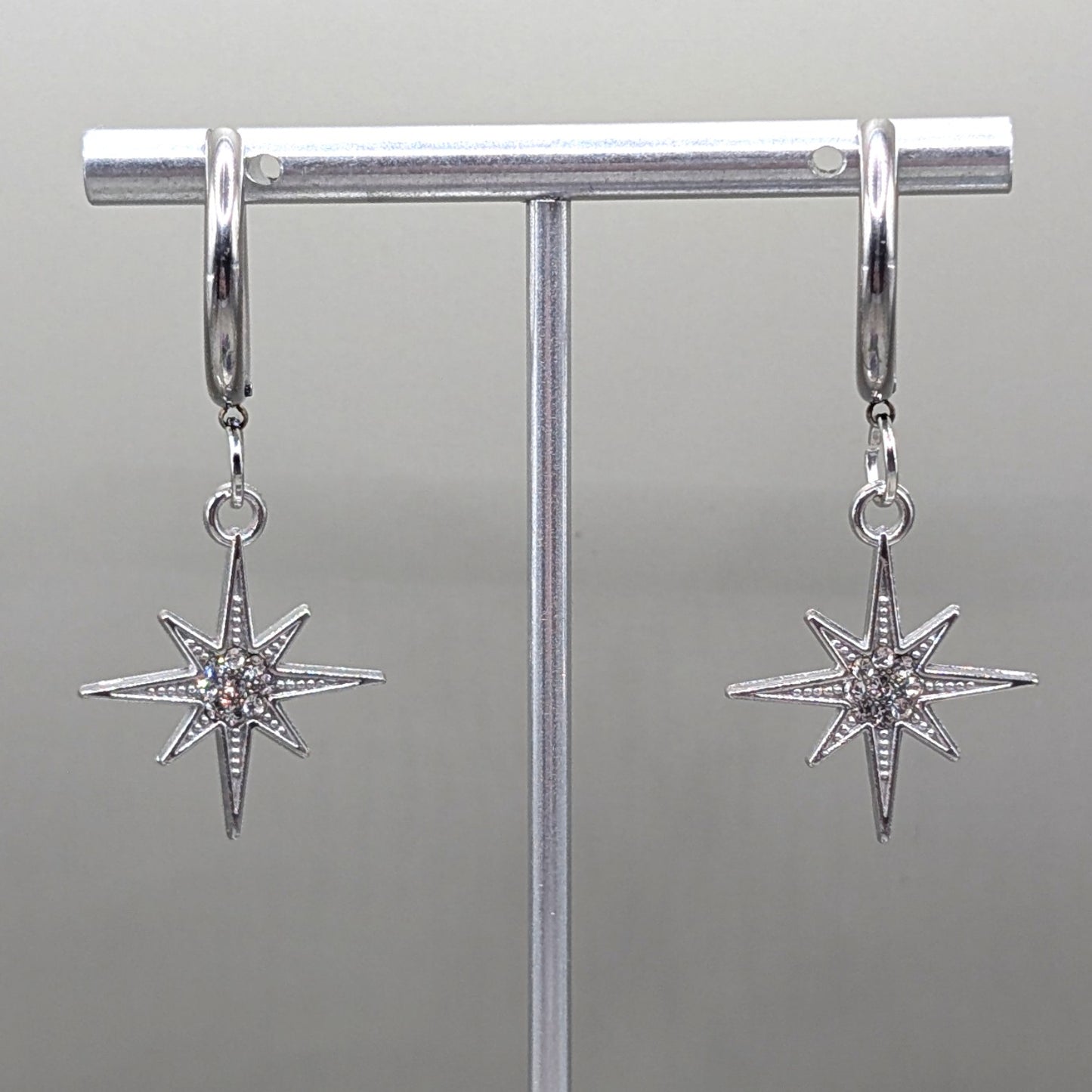 Silver Polar Star Earrings