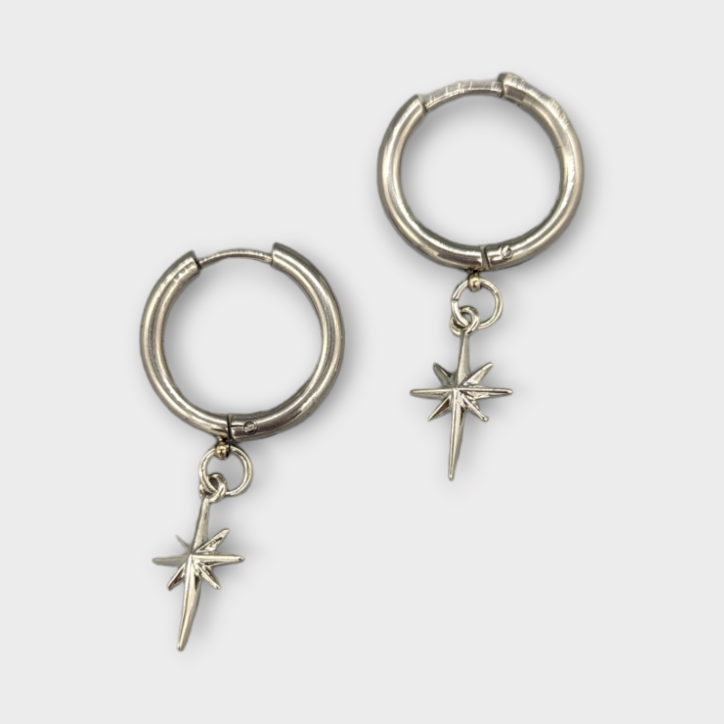 Small Silver Polar Star Earrings
