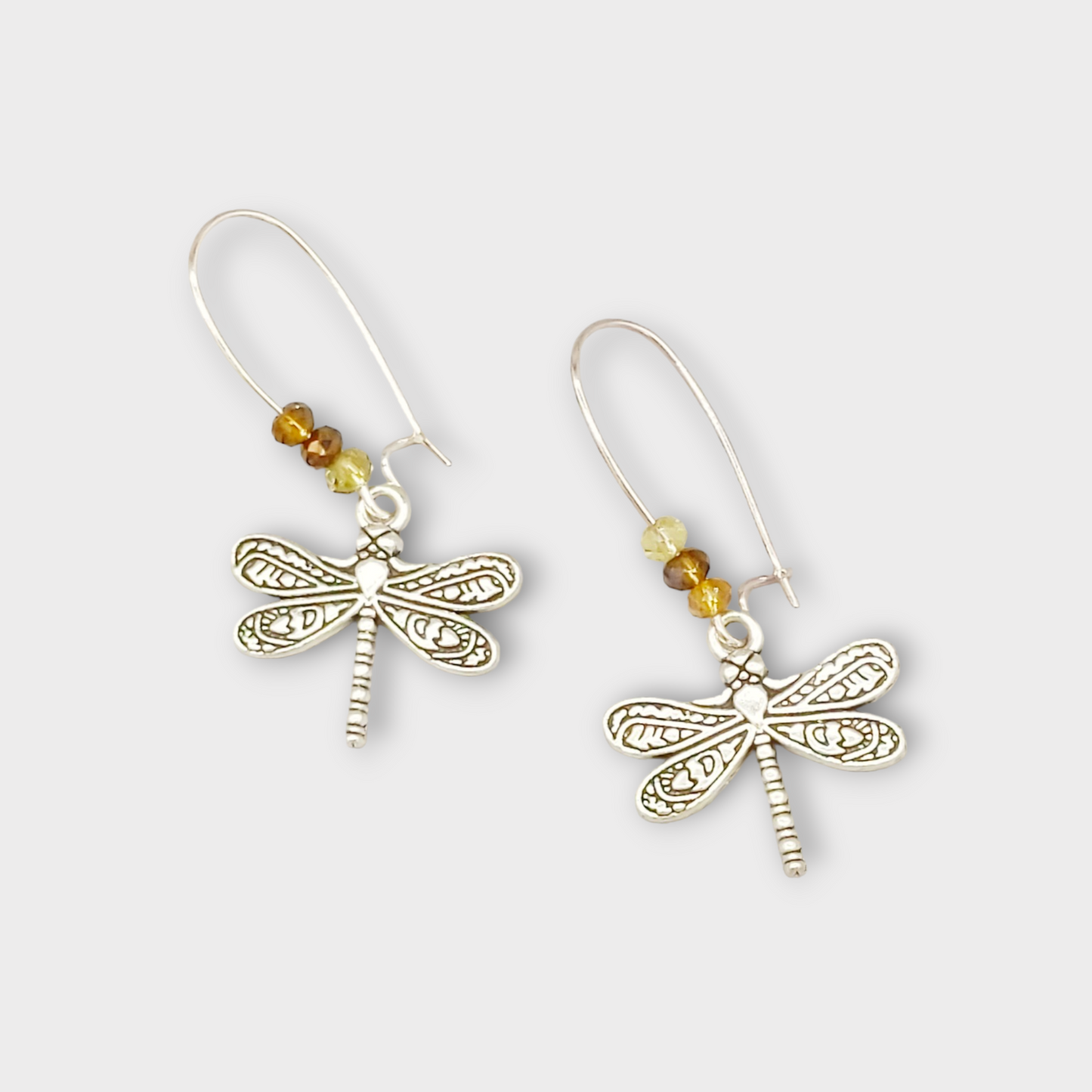 Outlander Dragonfly in Amber Earrings